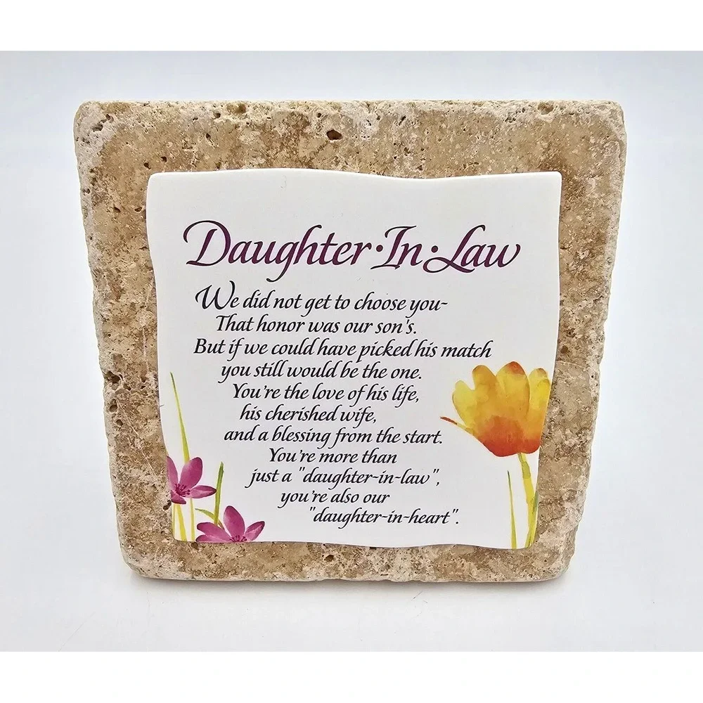 Daughter In Law Bride Wedding Anniversary Gift Stone Plaque Easel Free Standing